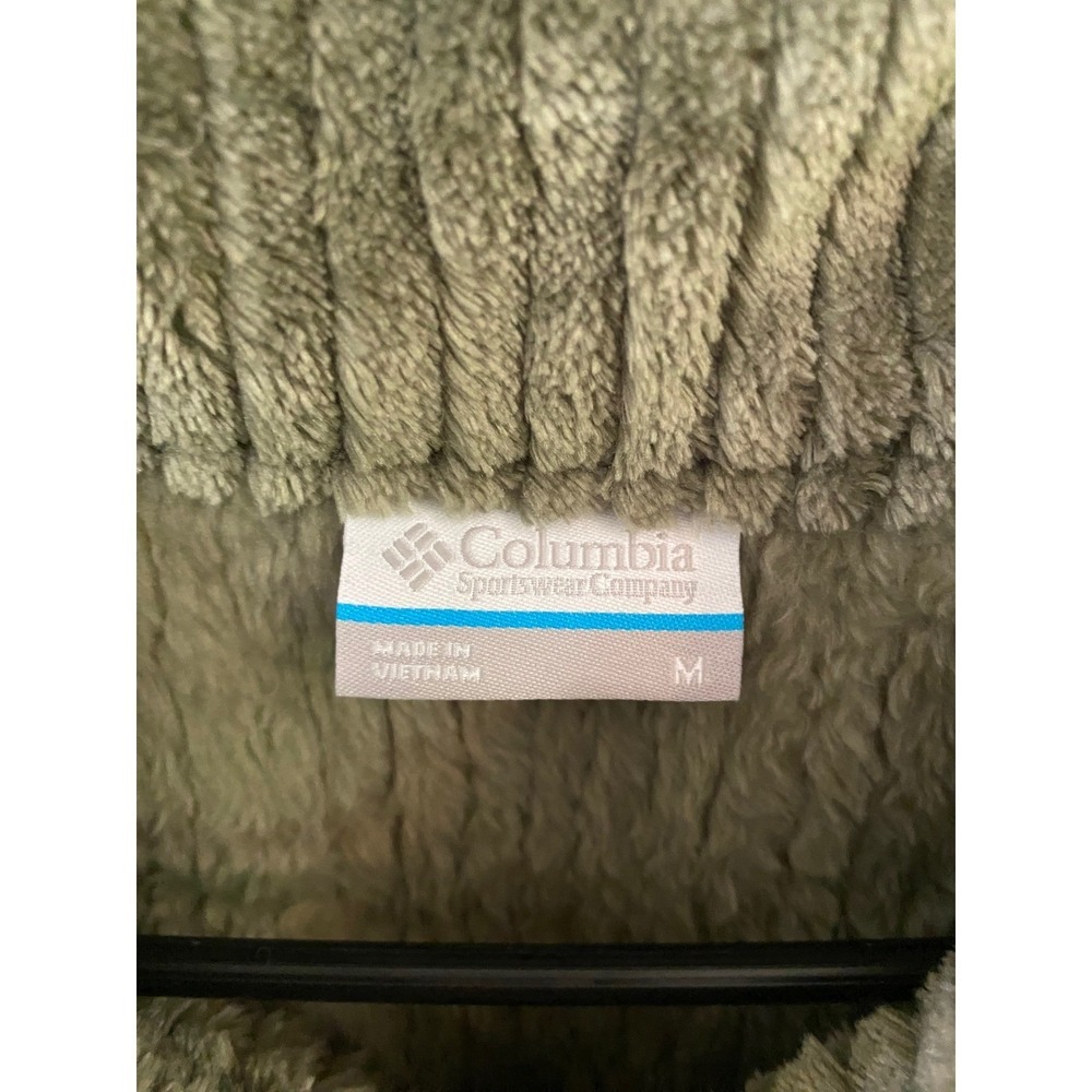Columbia Fire Side Sherpa Vest Womens Medium Olive Green Full Zip Fleece AL2764 - Picture 5 of 10